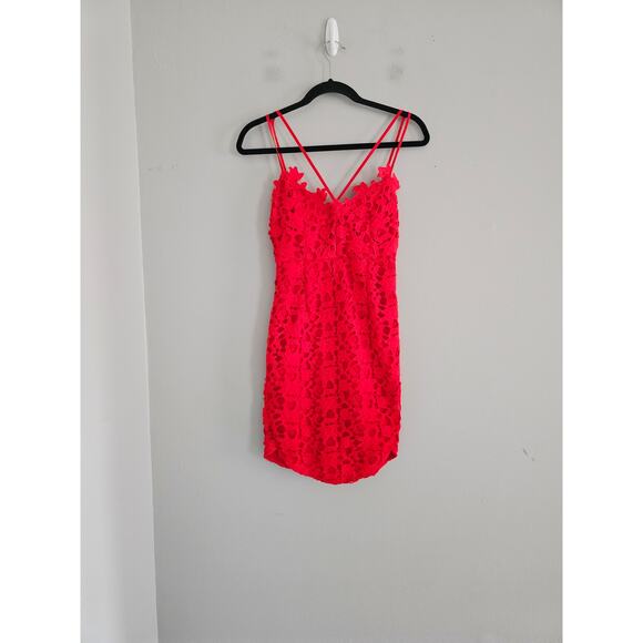 Hello Molly Red Lace Dress Size 6 - Picture 3 of 3